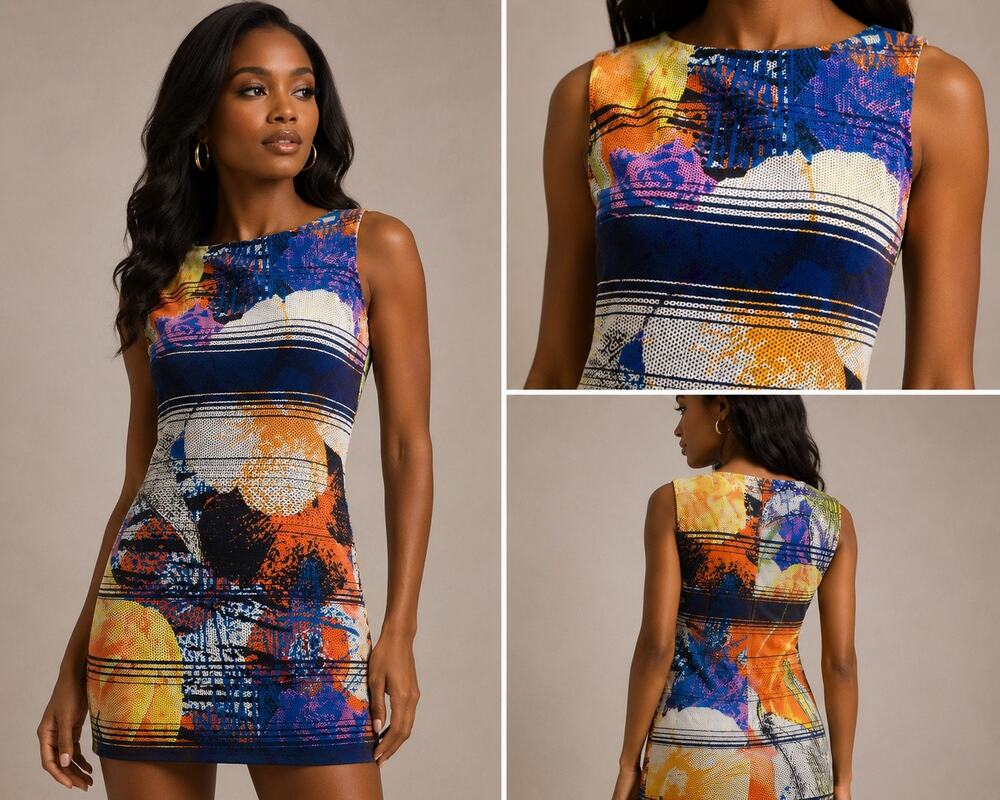 Save The Queen! Italy Abstract Print Mini Dress Womens S Multicolor Art Wear